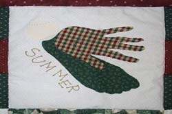 child's hand angel quilt - single block