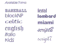 burpbuddees:  available fonts