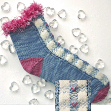 Gingham Hearts Ankle Sox by Patti Pierce Stone